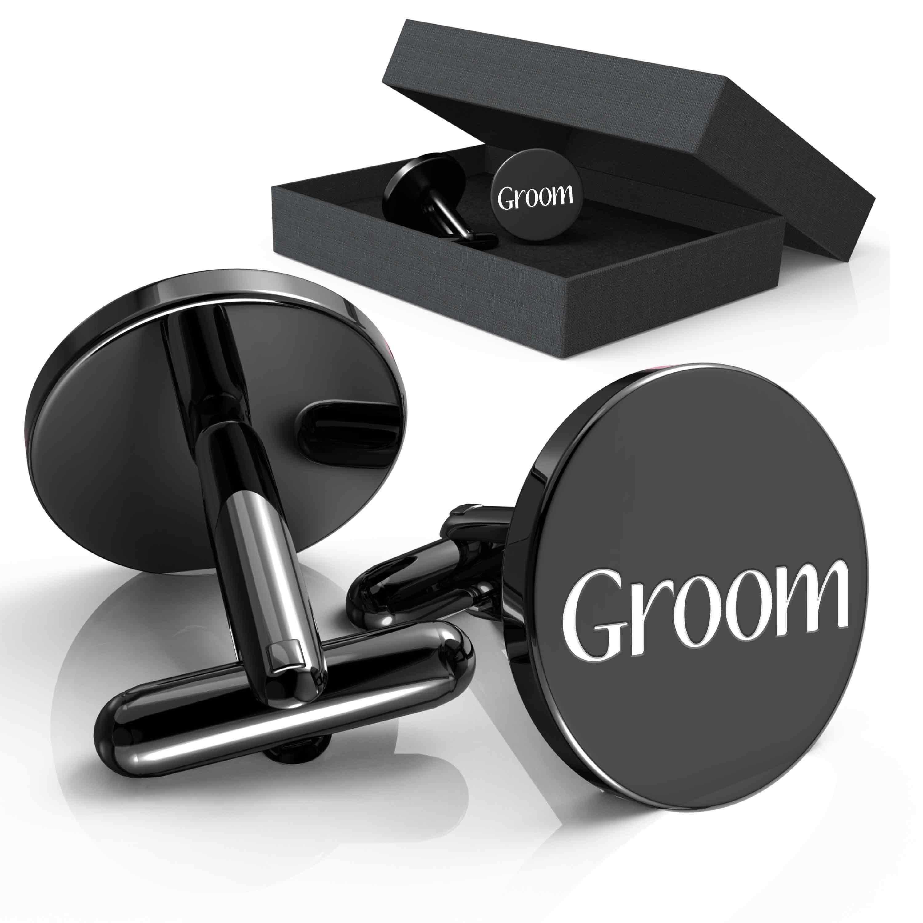 Personalized Cufflinks * Custom Engraved Stainless Steel Gift
