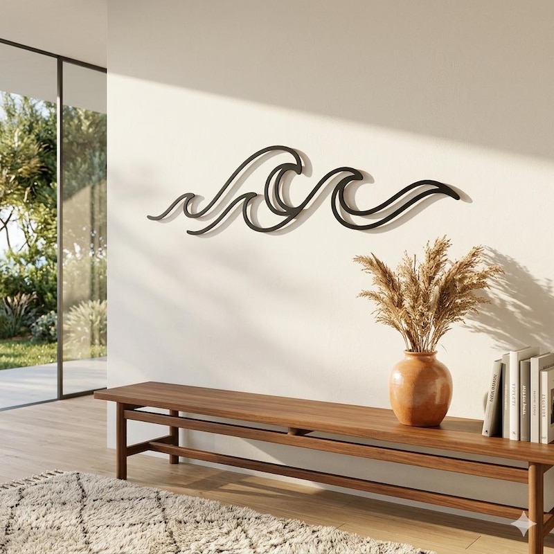 Wave Led Light Sign Metal Sign Wave - Etsy