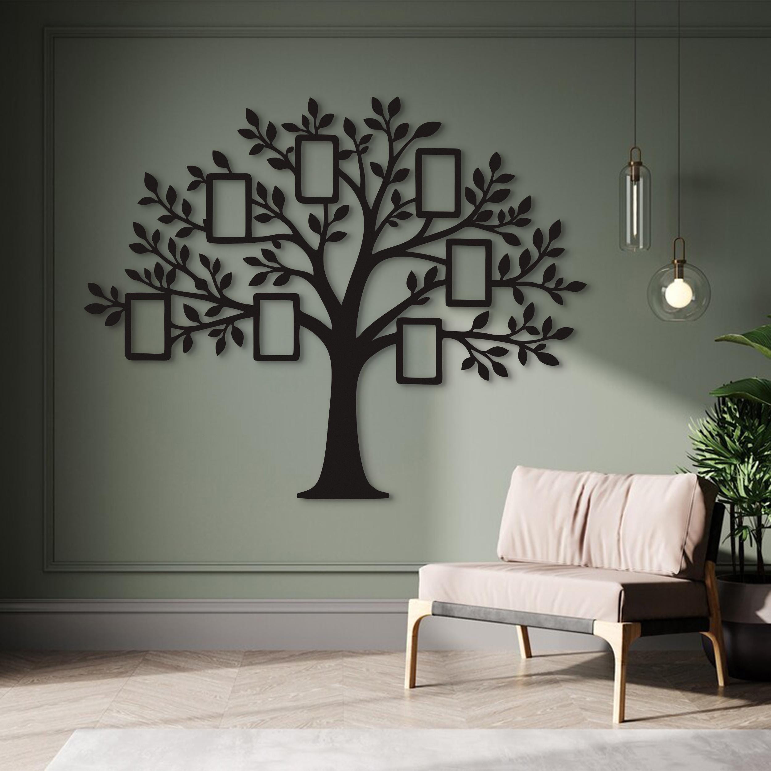 Family Tree Metal Wall Art, Photo Frame Tree Metal Wall Decor, Family