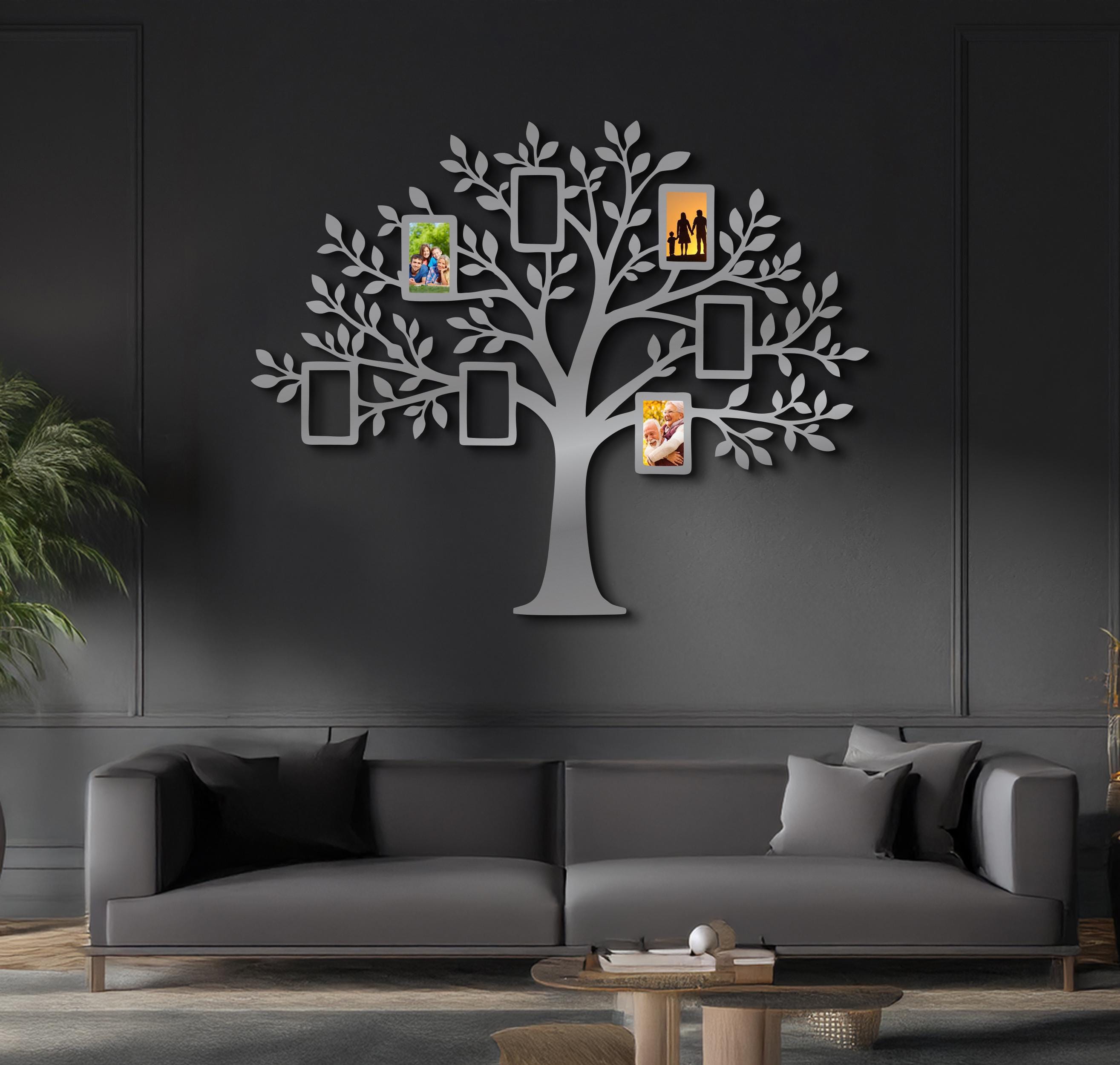 Family Tree Metal Wall Art, Photo Frame Tree Metal Wall Decor, Family ...