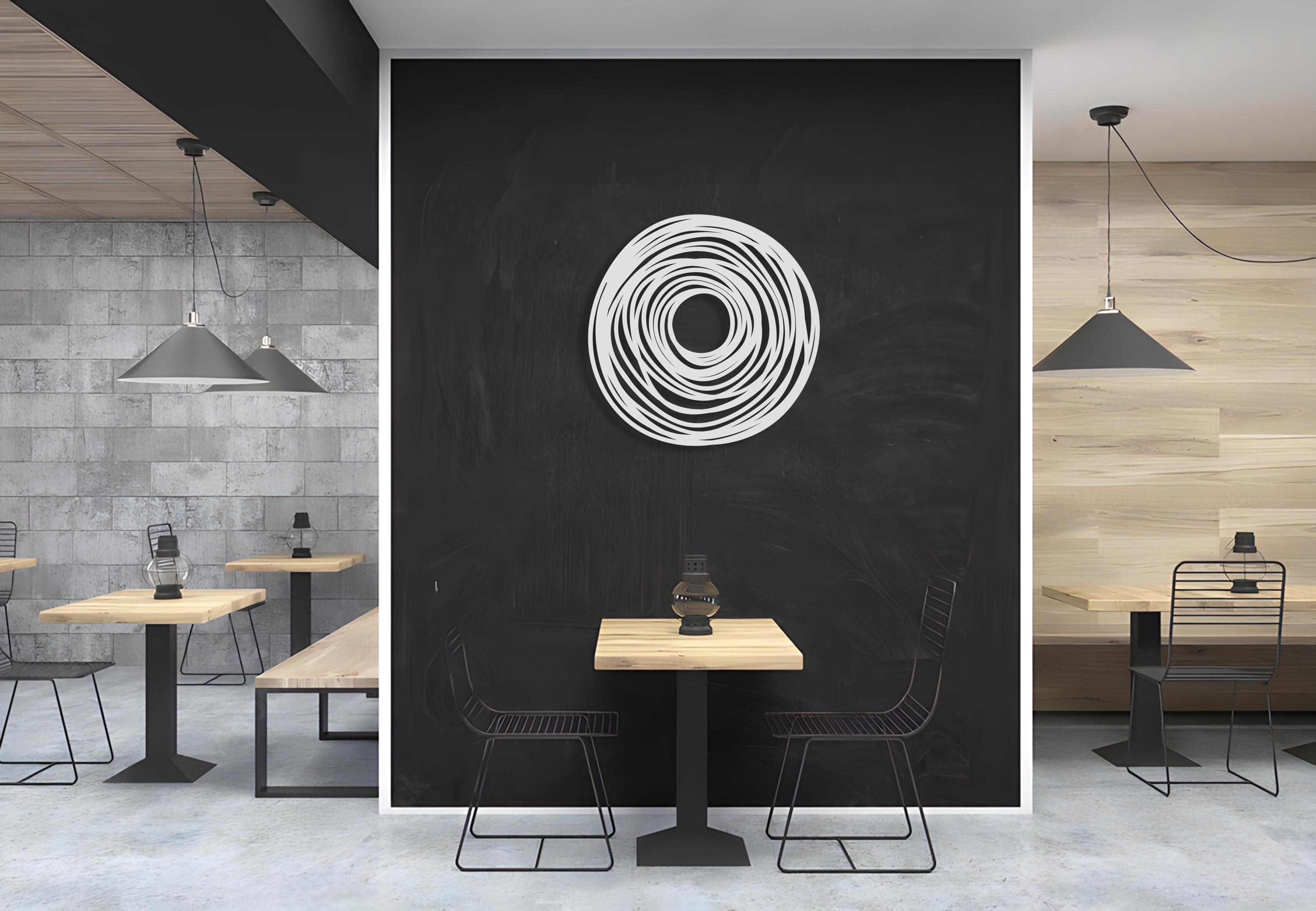 Modern Abstract Circle Wall Art – Metal Spiral Ring Decor, Minimal ...