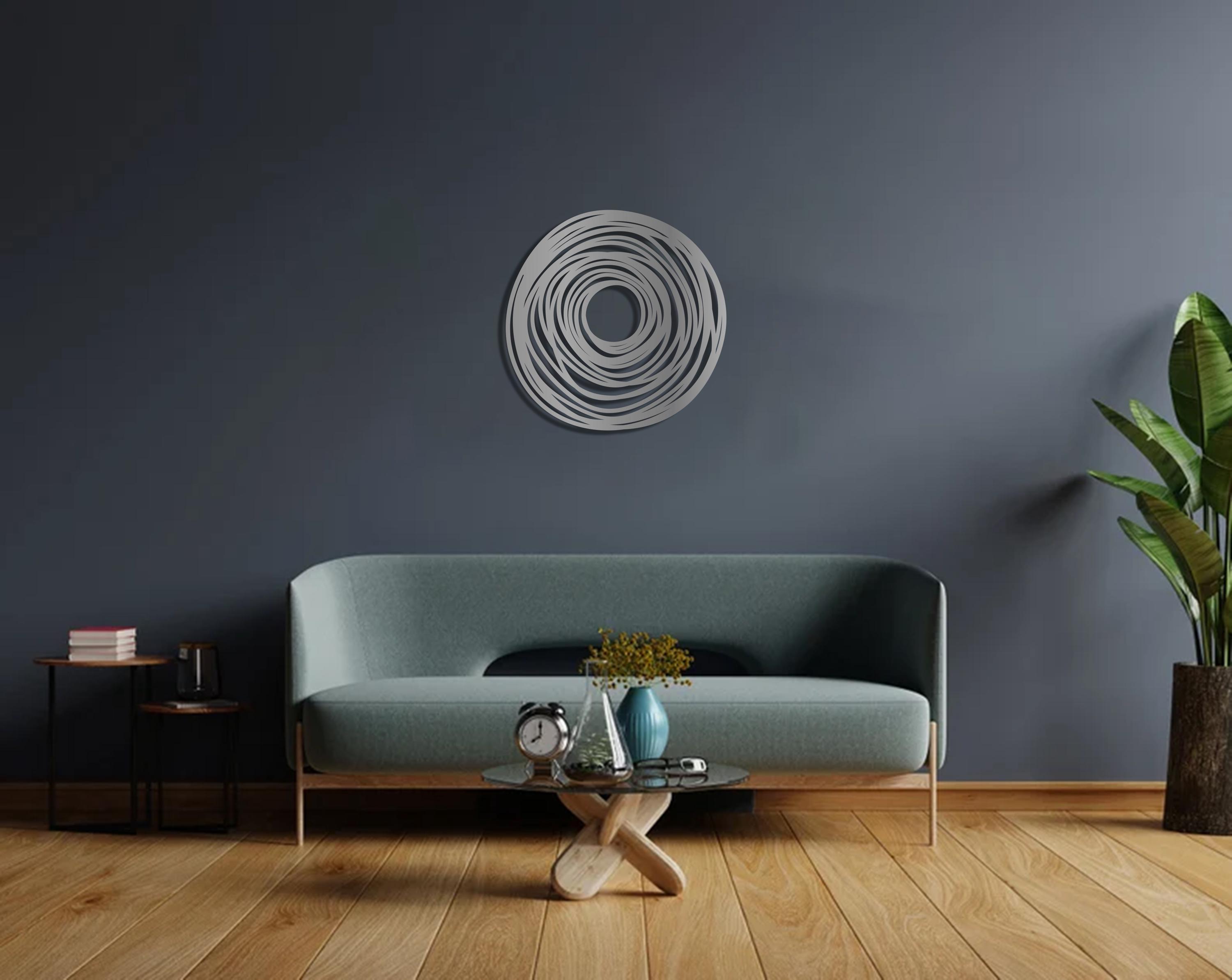 Modern Abstract Circle Wall Art – Metal Spiral Ring Decor, Minimal ...