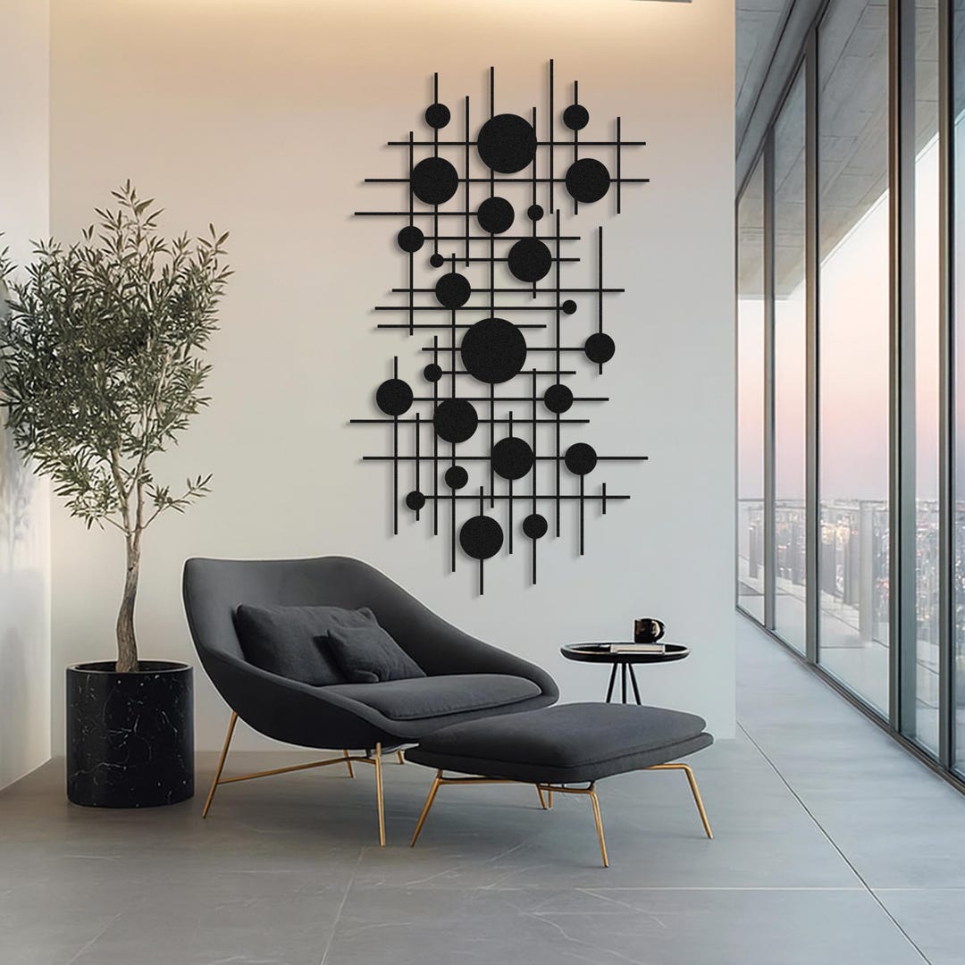 Moderne geometrische Metall Wand Kunst - Große Wand Skulptur aus