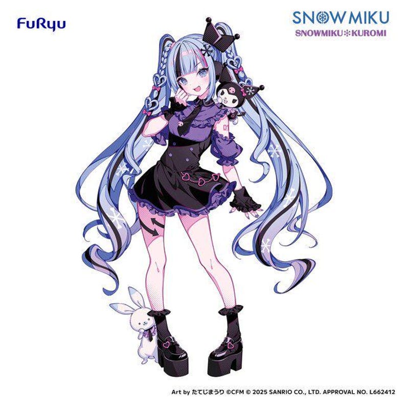Low Stock! Hatsune Miku Snow Miku x Kuromi Figure - Authentic item from Japan (New, Unopened) image 3