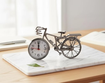 Bicycle-Shaped Vintage Desk Clock – Arabic Numeral Table Alarm Clock Decoration