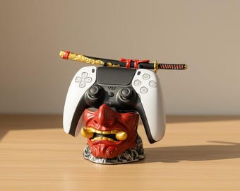 Video Game Controller Holder – Devil Face Warrior Swordhand Stand for PS5/PS4/Xbox/Switch
