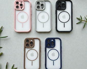 Luxury Matte MagSafe Clear Phone Case | Shockproof Magnetic Bumper Cover for iPhone