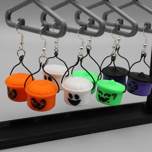 3d Printed Mini Halloween Bucket Earrings
