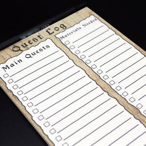 Handmade Quest Log To Do List Notepad