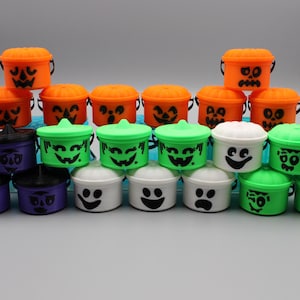 3d Printed Mini Halloween Buckets with removable lids