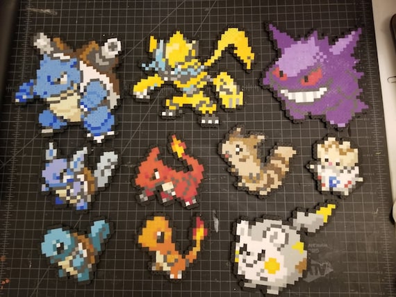 Hitmonlee Evolution Pokémon Perler Fuse Bead Pixel Art Sprite 