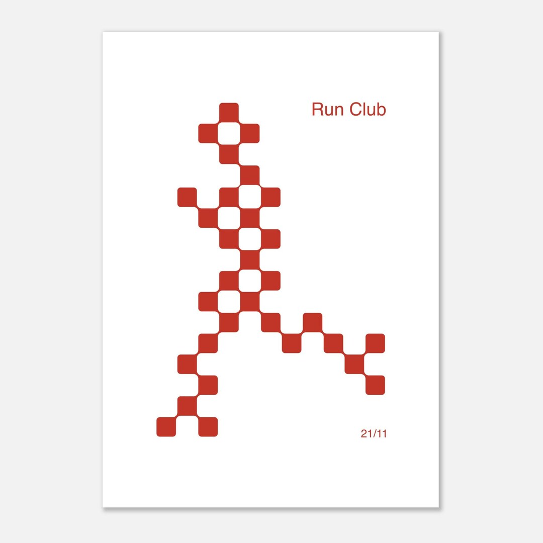 Pixel Pace Minimalist Figure Print – Modern Geometric Wall Art (A4–A0 ...