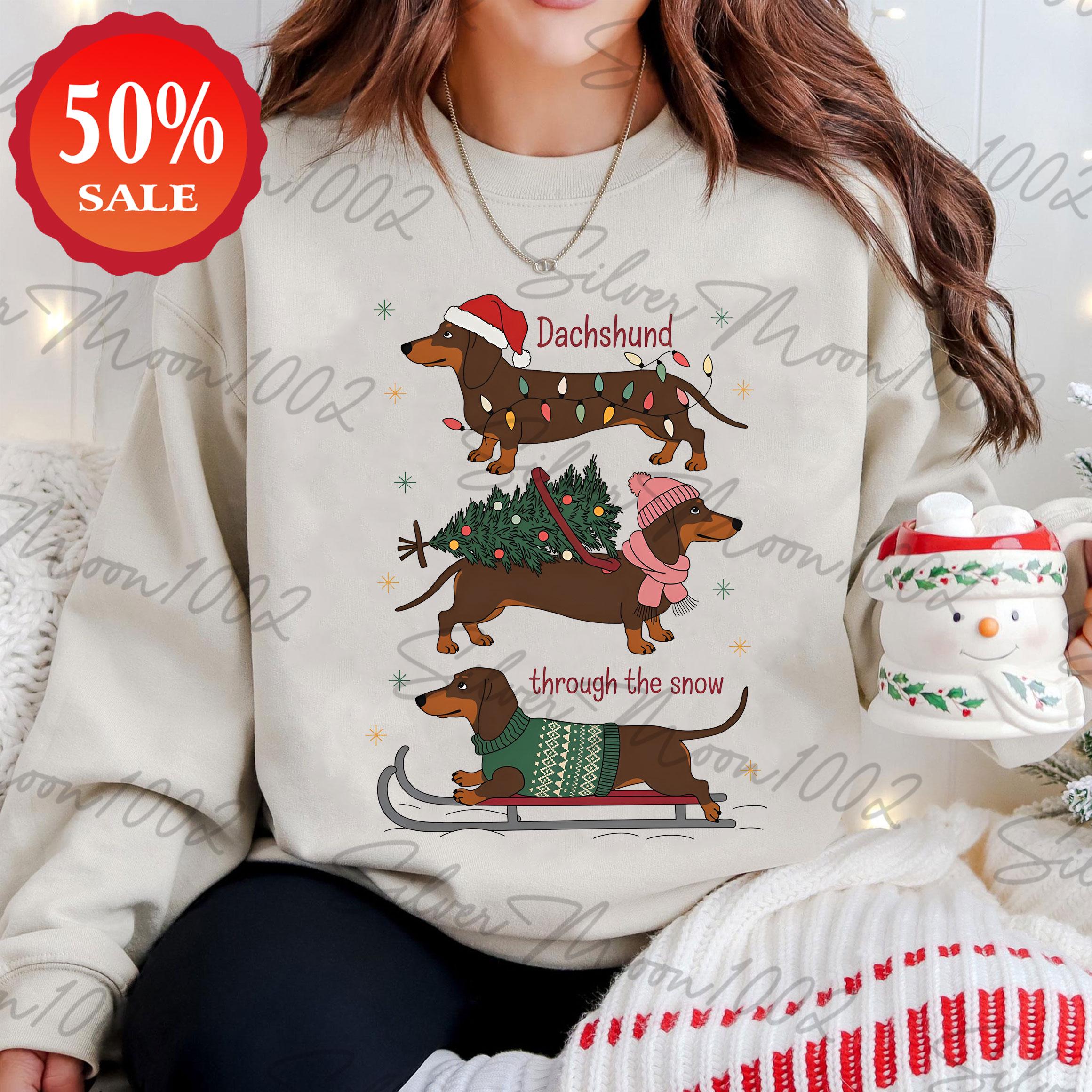 Dachshund Christmas PNG, Cute Holiday Wiener Dog Clipart, Xmas Sausage ...