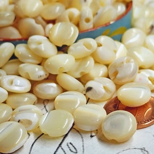 12 to 50 Ct. Vintage 1940s Mother of Pearl MOP Shell Buttons ~ Tunnel Self Shank ~ just under 7/16" ~ Wedding Bridal
