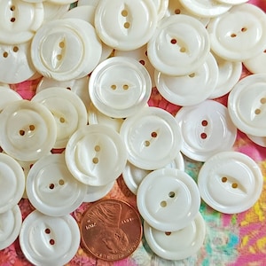 Vintage 1940s Mother of Pearl Buttons ~ Cat Eye MOP Shell ~ Approx 3/4&quot; ~ Wedding Bridal ~ 6 to 25 Ct.