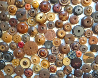 Random Variety Lot of 35 Vintage Vegetable Ivory Whistle Buttons ~ Tagua Nut