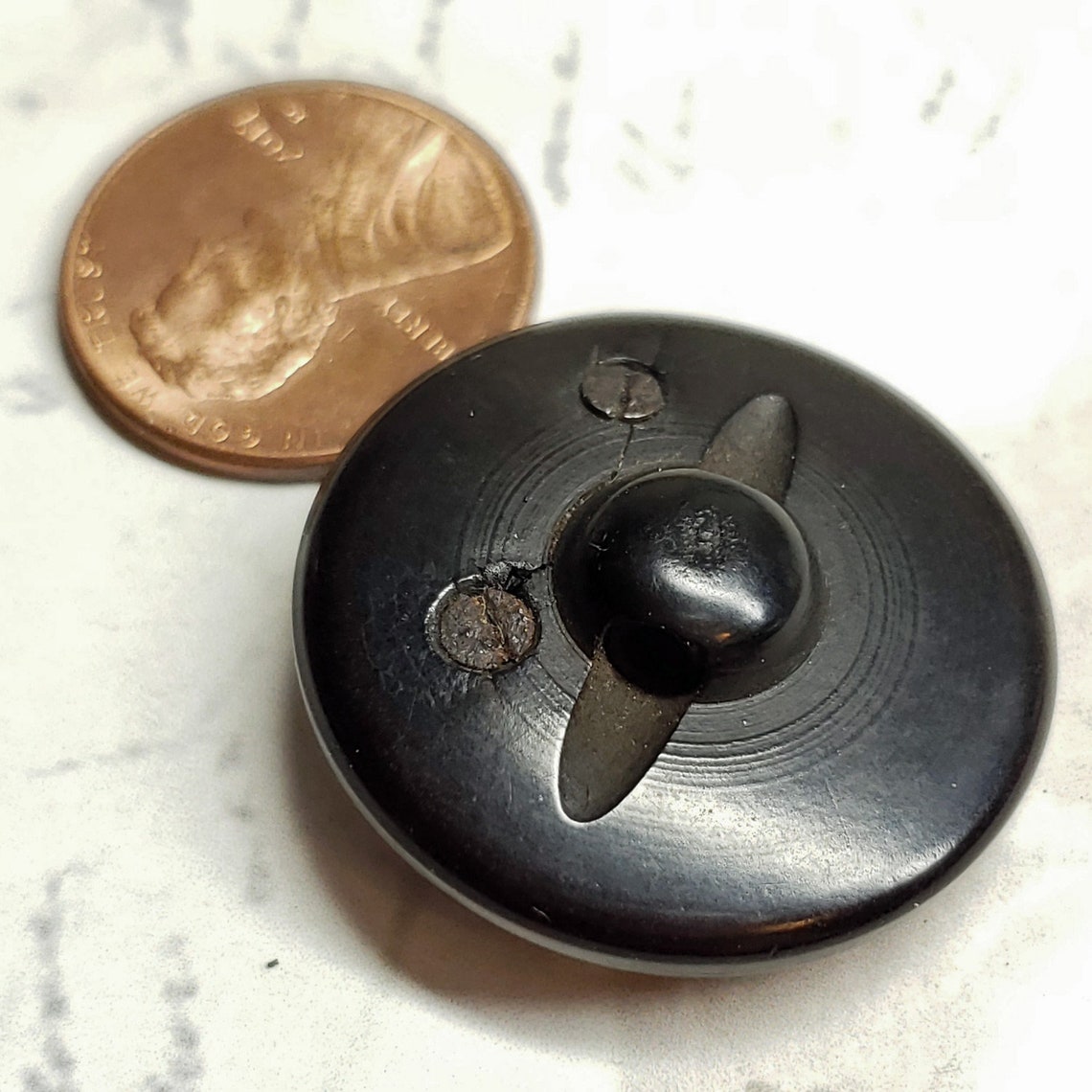 Antique Gutta Percha Picture Button 11/16 inch 15mm Etsy