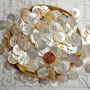 10 or 25 Vintage 1940s Minimalist Mother of Pearlshell MOP Sewing