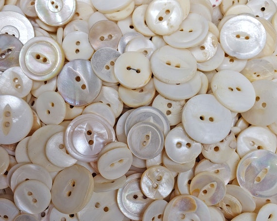 Vintage Mother of Pearl Buttons, Lot of 50 Antique Sewing Buttons