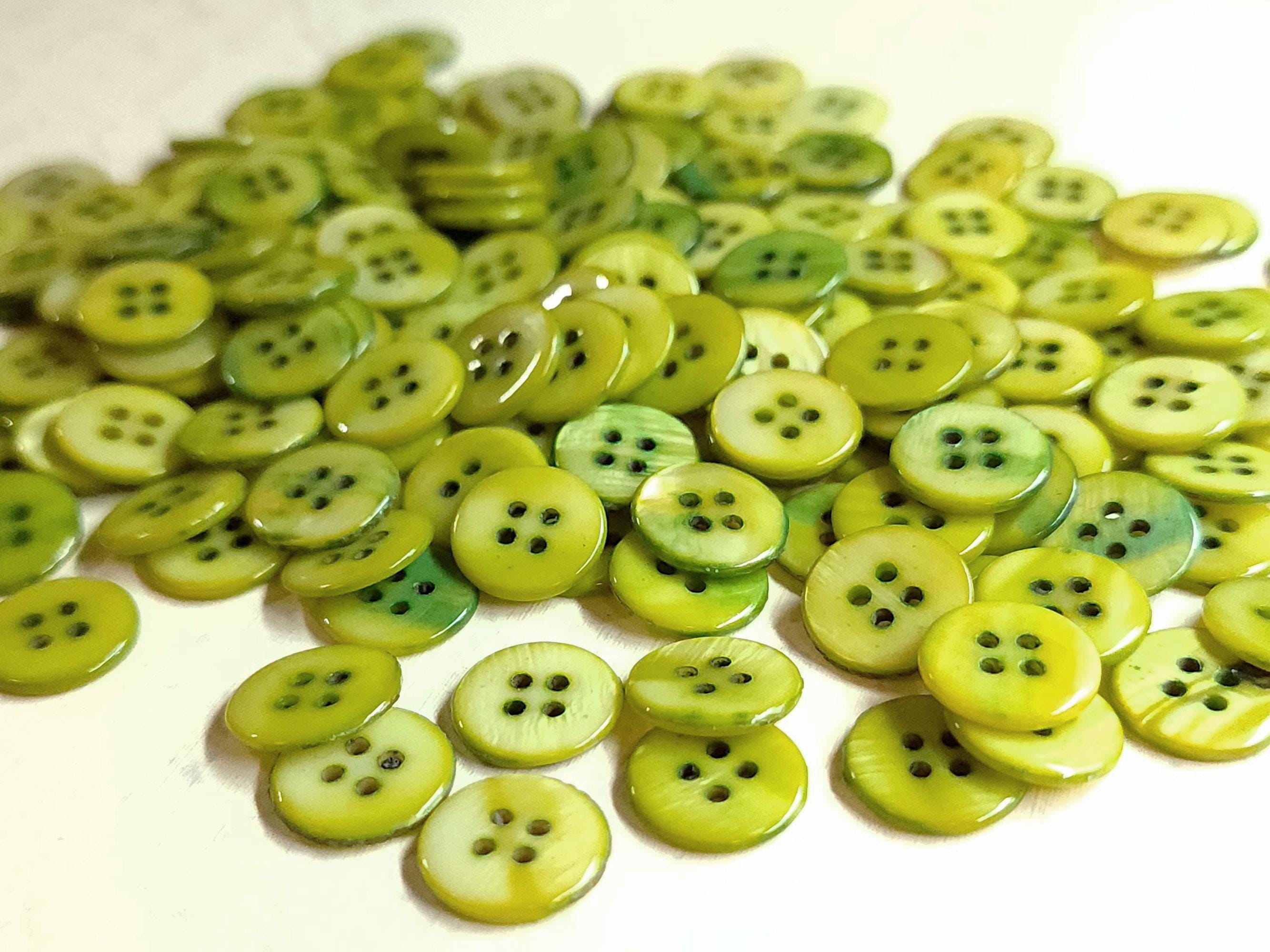 Lime Green Chartreuse Mother of Pearl Sewing Buttons ~ Genuine MOP ...