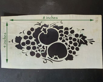 Vintage Tomato Tray Stencil Pattern ~ Early American Decorative Tray Design ~ Pieces Cut from Tracing Linen
