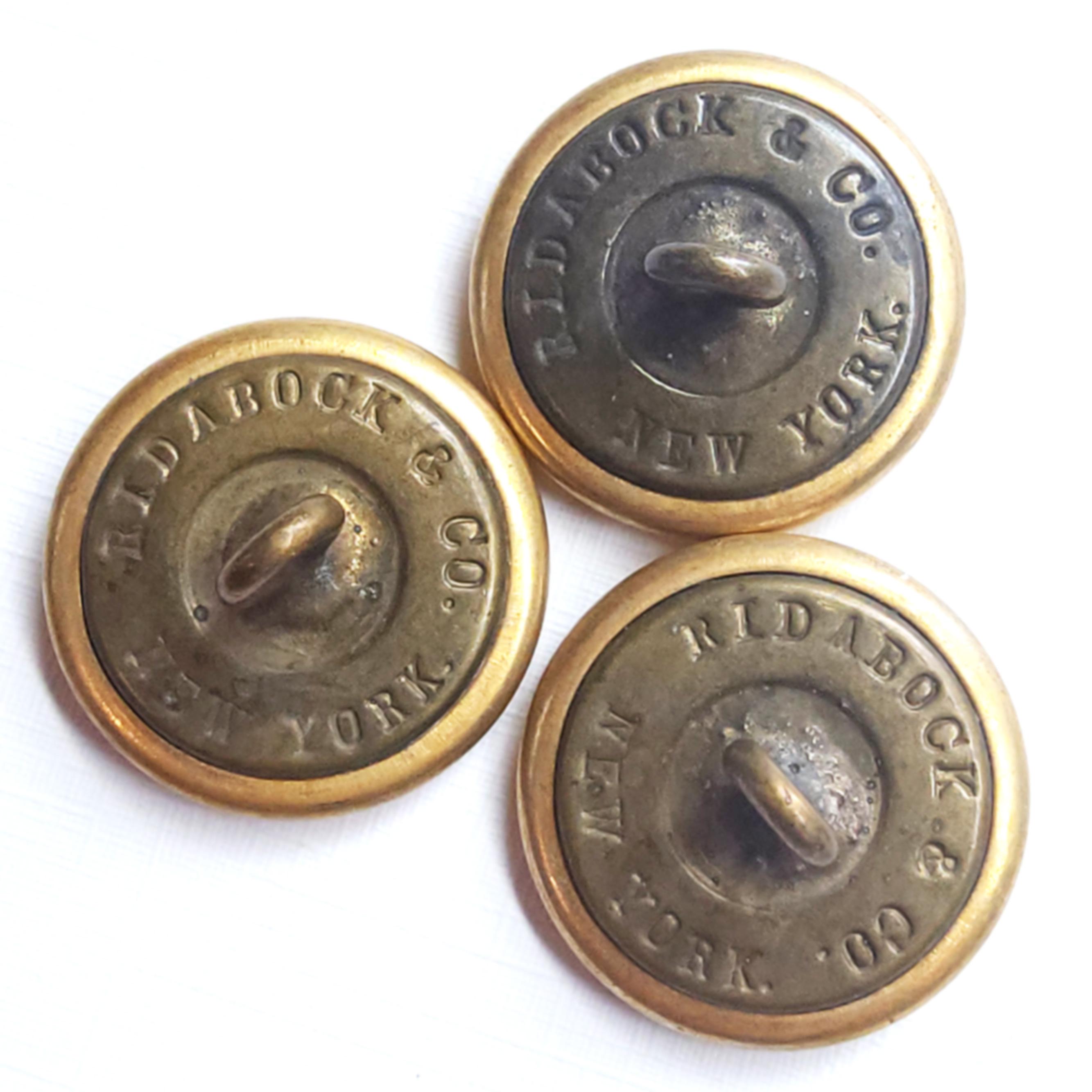 Button Back Marks 4 Antique Circa WWI Army Military Great Seal Eagle Buttons ~ Ridabock ...