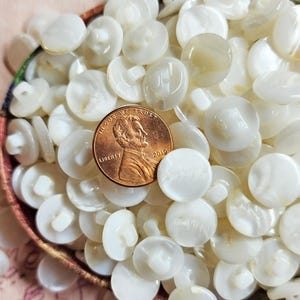 10 or 25 Vintage Mother of Pearl Sewing Buttons ~ Shell MOP w/ some Natural Flaws ~ just under 1/2" 12mm ~ Wedding Bridal