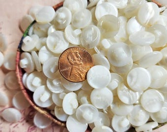10 or 25 Vintage Mother of Pearl Sewing Buttons ~ Shell MOP w/ some Natural Flaws ~ just under 1/2" 12mm ~ Wedding Bridal
