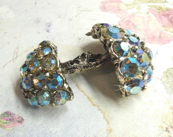 Gorgeous Iridescent AB Rhinestone Jewel Toggle Button or Costume Trim ~ 1-9/16"