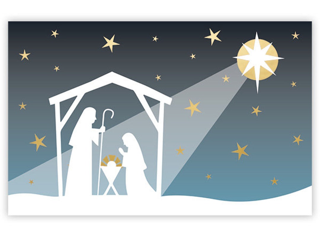 50ct. nativity Star Christmas Holiday Print - Etsy