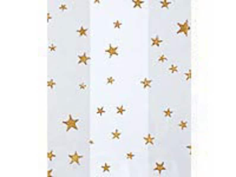 Medium GOLD STARS 4x2x9 Cello Cellophane Party Treat Food Snack Bags Free Shipping!