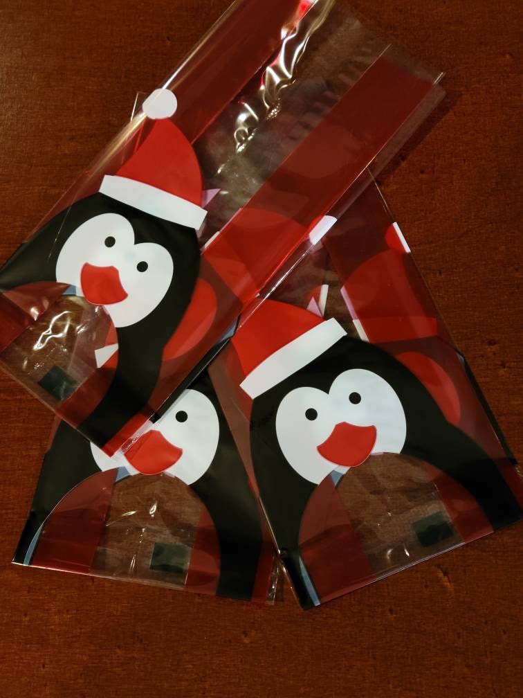Christmas "Kringles" Snowman Family 4x2x9" Medium Cello Party Treat Snack Bags 