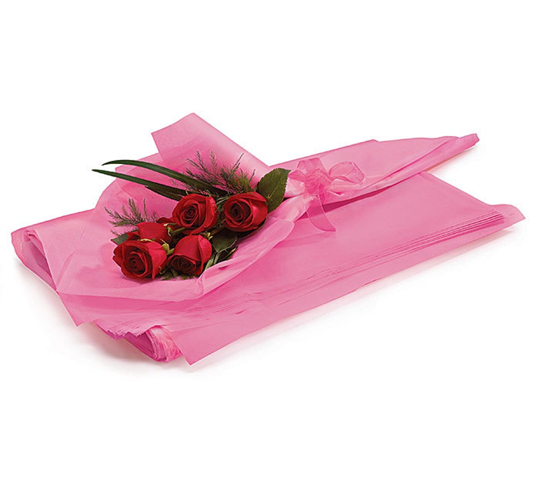 Large Sheets Pink Waxed Floral Tissue Paper for Flowers Gifts Etsy