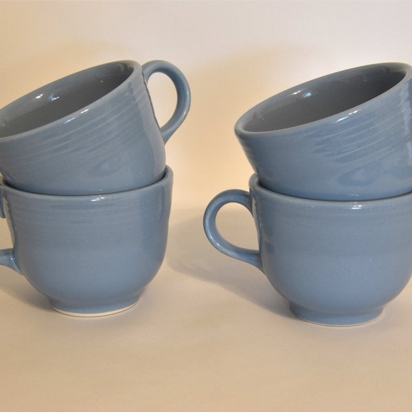 Four Fiestaware Teacups in Periwinkle Blue - No saucers