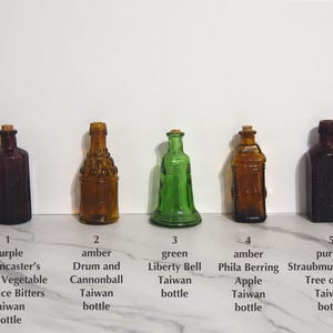 Small Collectible Vintage Bottles, Sold Individually. Small bottles. Decorative bottles. Tiny Colorful Vintage Bottles. Little Bottles.