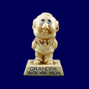 PRICE DROP. Russ Berries Sillisculpts figurine &quot;Grandpa You&#39;re Very Special&quot;. Great Gift For Grandpa. Sillisculpt Figurine Fathers Day Gift.