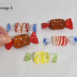 Vintage Lampwork Glass Candy. Decorative Glass Candies. Murano Style Glass Candy. Handblown Glass Candies. Colorful Art Glass Candy.