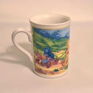 Disney Mug with Winnie the Pooh with Piglet Pushing Hunny in a Cart by Houston Harvest Gift Products. Pooh Bear Mug. Winnie the Pooh Cup.