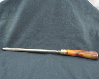PRICE DROP. Bakelite Handled Knife Sharpener Steel Rod. Butterscotch Bakelite Steel for Sharpening Knives. Bakelite Sharpening Utensil.
