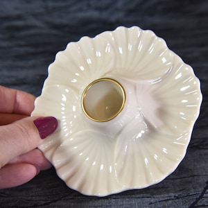 Lenox Fine China Taper Candle Holder with Overlapping Scallop Shells