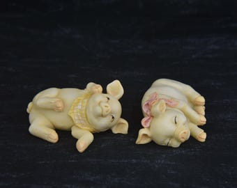 happy pig☆様 Vintage Resin Happy Pig With Shovel so Cute! - Etsy