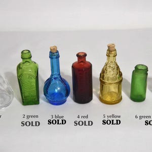 BOTTLES LEFT - 1 - Small Collectible Vintage Bottles, Sold Individually. Small bottles. Decorative bottles. Tiny Colorful Vintage Bottles.