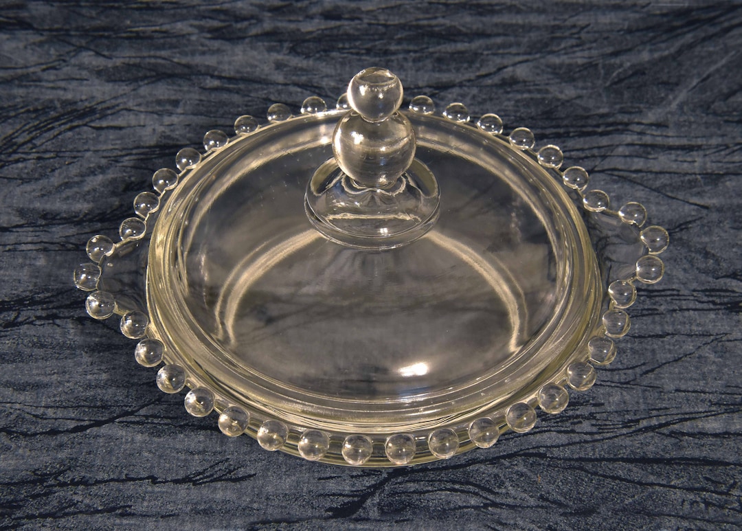 Candlewick Clear Round Glass Covered Butter Dish by Imperial Etsy
