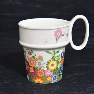 Vintage Ebel Collection Porcelain Floral Flower Pot Cup with big oval handle. Floral Teacup. Floral Mug. Rare Floral Mug. Ebel Floral Teacup