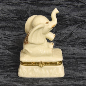 Baum Bros Porcelain Elephant Trinket Box: Formalities Figurine