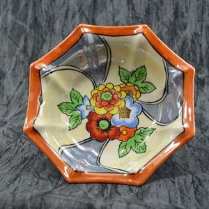 Japanese Porcelain Lusterware Bowl by Hotta Yu Shoten & Co. Vintage Lusterware Asian Bowl. Colorful Vintage Bowl.
