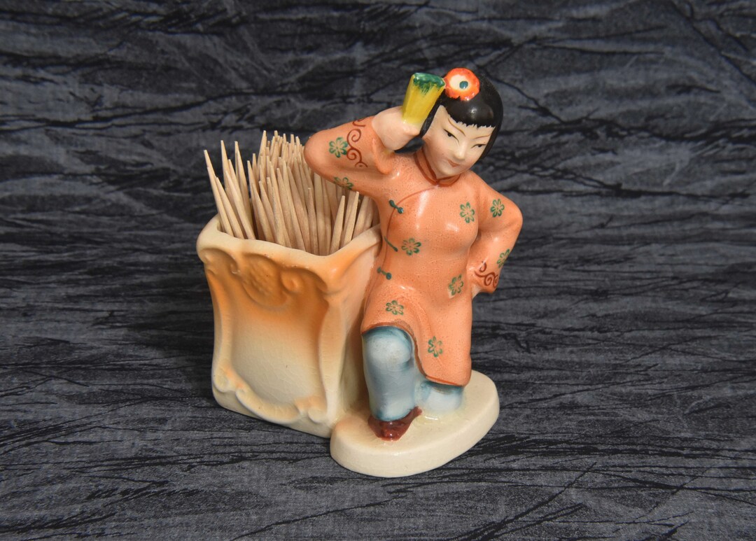 Geisha Girl Ceramic Toothpick Holder Made in Occupied Japan. Etsy