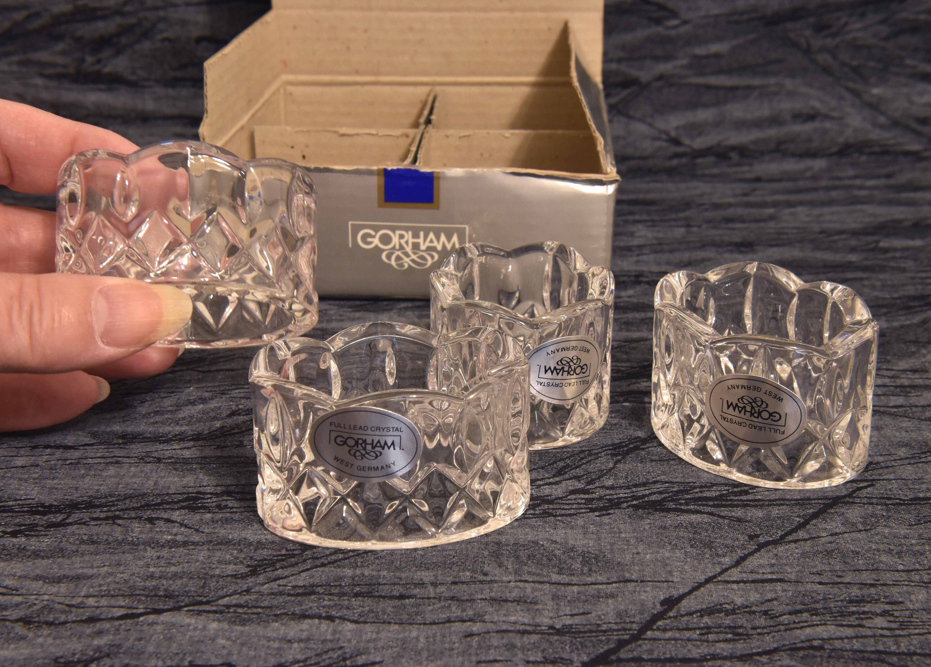 King Edward Collection Crystal Napkin Ring Holders by Gorham Etsy