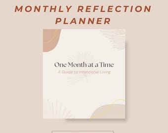 Monthly Reflection Planner | Undated Digital Planner | Minimalist Intentional PDF | GoodNotes Compatible |