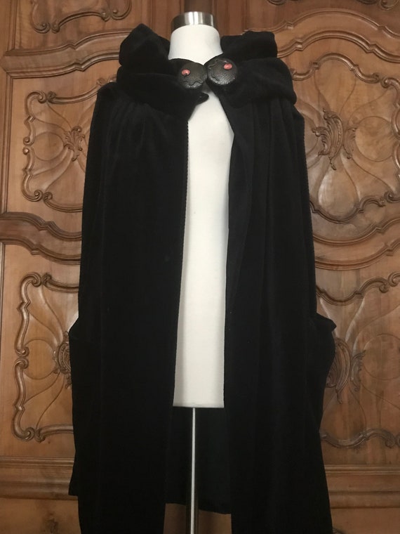 Gothic black opera cloak coat Art Deco Arts and C… - image 6